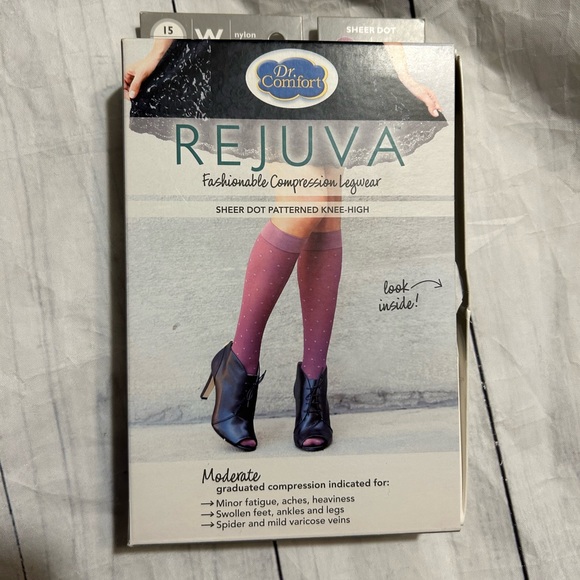 Rejuva fashion sheer dot pattern knee high sock - Picture 2 of 4